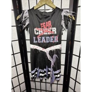 Fear Leader Zombie Cheerleader Dress Costume Size:Medium (7-8)